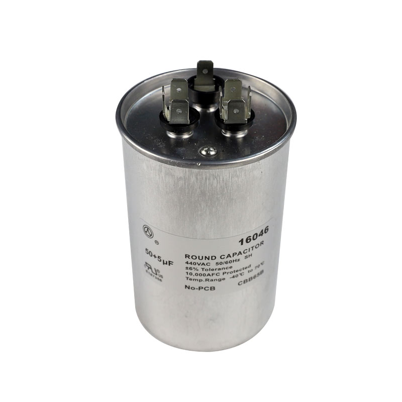 440VAC  DUAL CAPACITANCE RUN CAPACITORS, ROUND METAL CAN