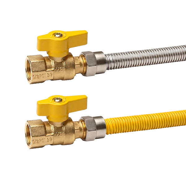 GAS CONNECTORS WITH BALL VALVES