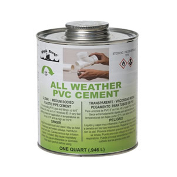 ALL WEATHER PVC CEMENT - CLEAR, MEDIUM BODIED
